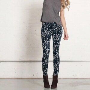 Rag & Bone ikat blue paisley print corduroy skinny pants size 30